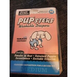 SIMPLE SOLUTION Pup'sters Washable Dog Puppy DIAPER Medium female 15-35 pounds